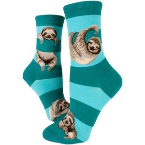 Sloth Stripe Crew Socks / Women's